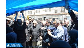 بازدید وزیر نفت و جمعی از مسئولان از موکب بهداشت و درمان صنعت نفت تهران